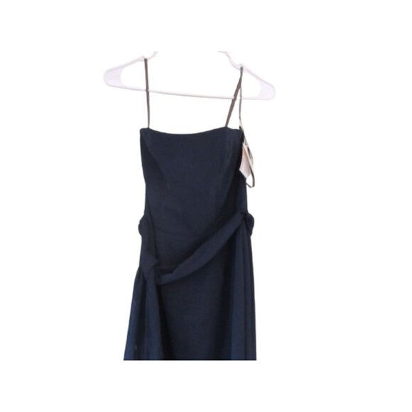 NWT, White By Vera Wang Navy Blue Strapless Chiffon Overlay SZ 0 - Picture 2 of 10